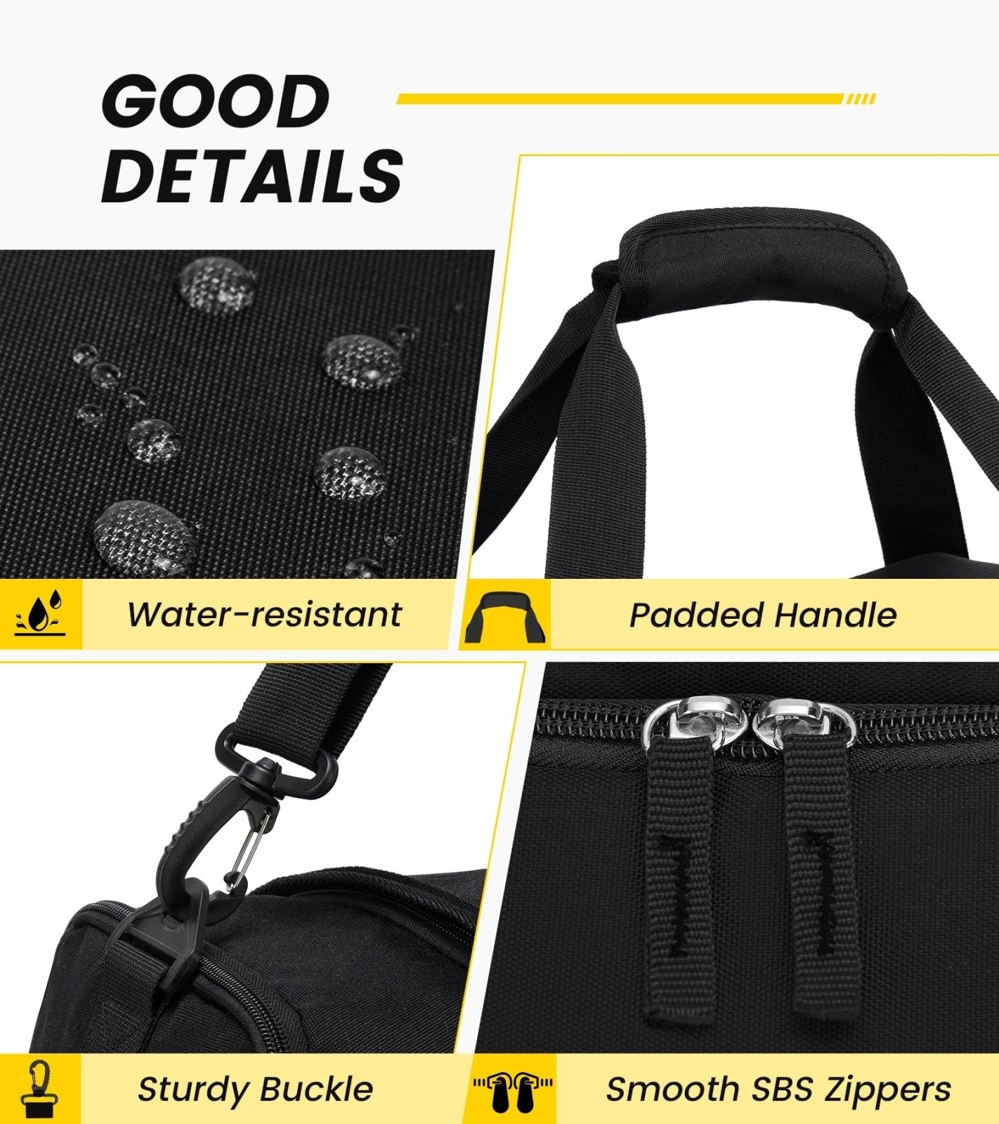 Vorspack Gym Bag for Men - 18 Inches Duffle Bag for Travel Duffel Bag with Shoe Compartment Lightweight Travel Bag for Gym Sports Overnight Weekender - Black