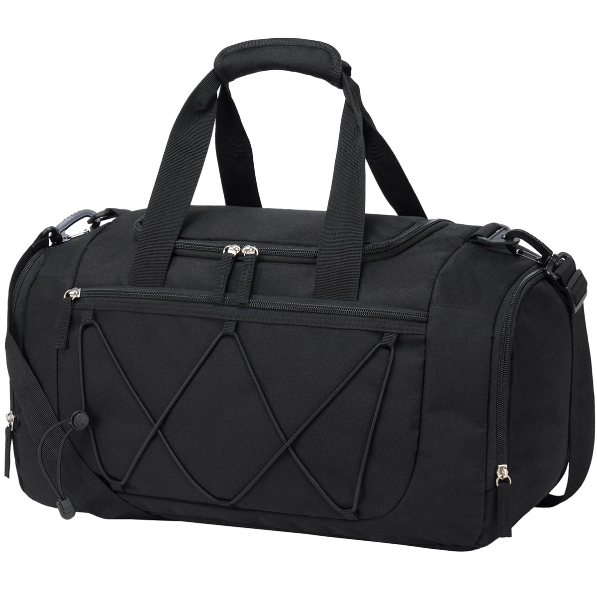 Vorspack Gym Bag for Men - 18 Inches Small Duffle Bag for Travel Lightweight Duffel Bag with Shoe Compartment Personal Item Travel Bag Weekender Bag for Travel Sports Gym - Black