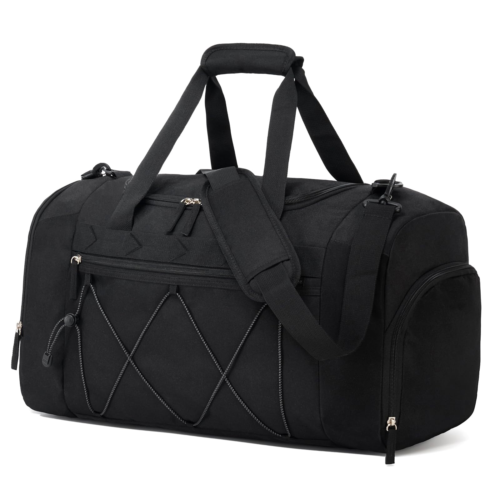Vorspack Gym Bag for Men - 21 Inches Duffle Bag for Travel Water-resistant Travel Bag with Shoe Compartment Wet Pocket Duffel Bag for Gym Sports Travel Weekender Overnight - Black