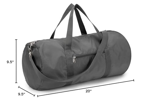 Vorspack Small Duffel Bag 20 Inches Foldable Gym Bag for Men Women Duffle Bag Lightweight with Inner Pocket for Travel Sports - Grey