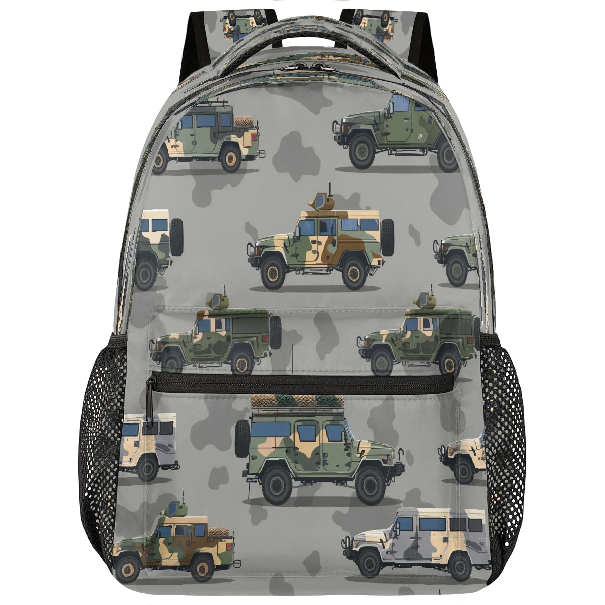 VQUVQV Backpack for Women Men Waterproof Backpack with Laptop Compartment, Lightweight Carry On Backpack for Travel, Work, Picnic, Cute Military Jeep Pattern