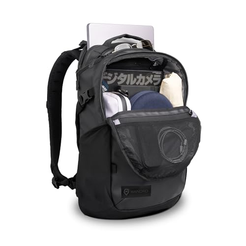WANDRD NIMBUS 18L: Lightweight Travel Backpack for Men and Women, Weather Resistant Everyday Bag with Padded Shoulder Straps, Laptop Bag and Traveling Bag for Office (Black)