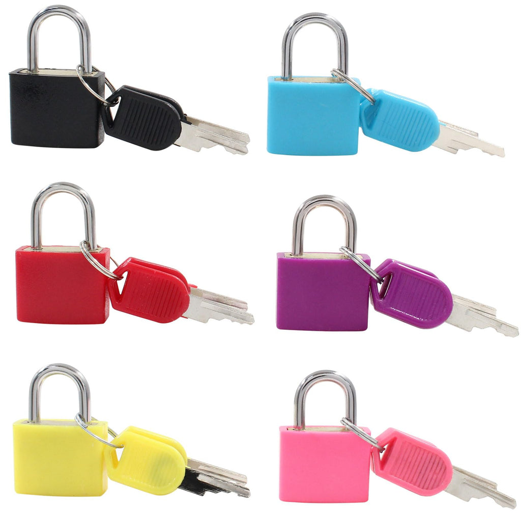Waziaqoc 6 Pcs Luggage Locks with Keys, Small Suitcase Padlock, Mini Metal Padlock for Travel Bags, School Gym Locker, Toolbox