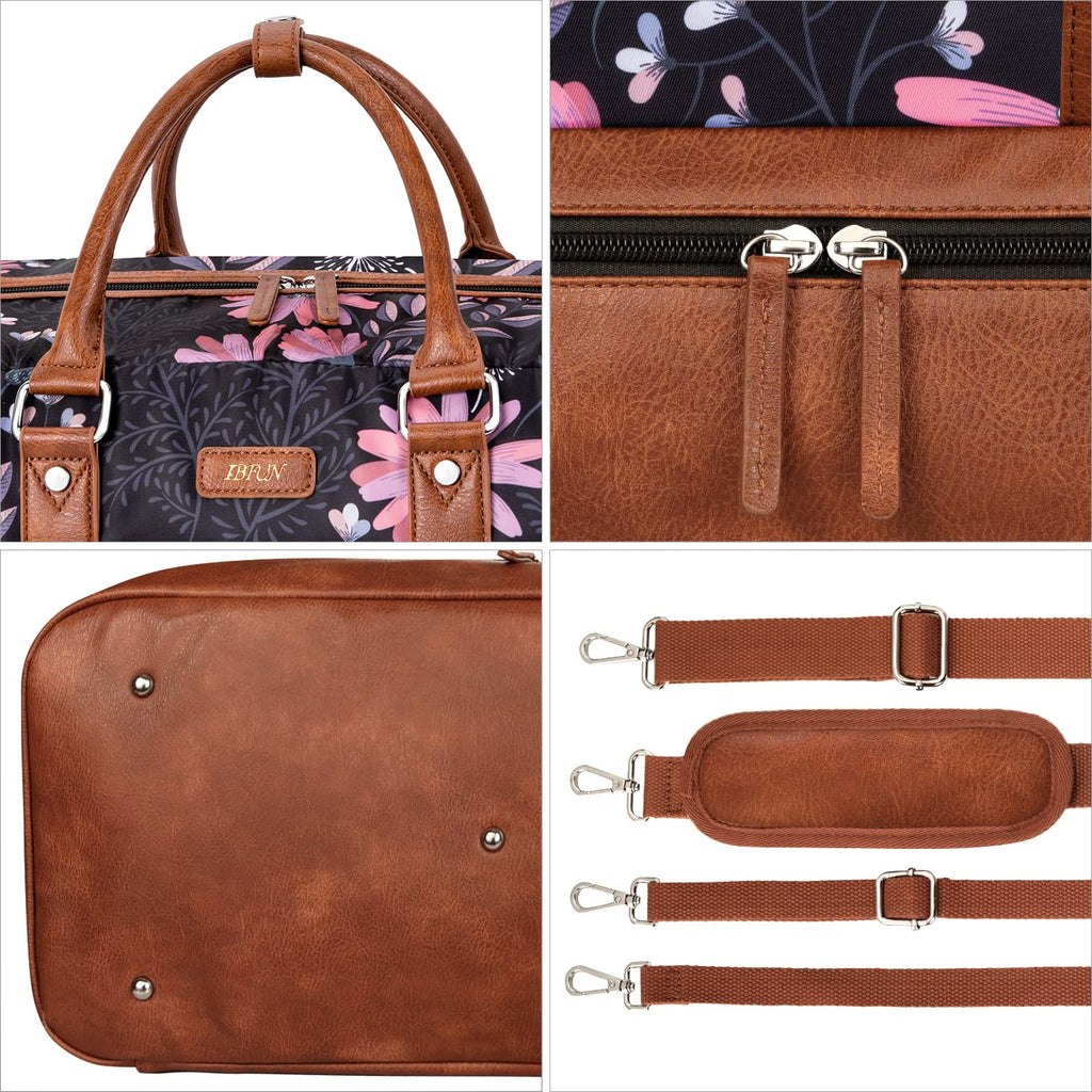 Weekender Bags for Women, 3PCS 21" Large Travel Duffle Carry on with Crossbody Bag & Toiletry Bag, Water - Resistant Shoe Compartment, Trolley Sleeve, for Business Weekend Overnight Trips