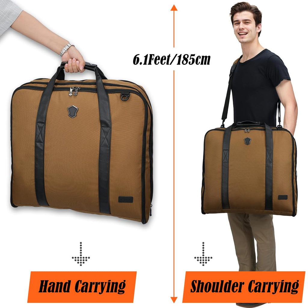 WELKINLAND 2 - Suit Carry On Garment Bag for Travel, 30 - L Suits Holder Travel Bag, 8 - Pocket Garment Bag for Men, Wrinkle - Free Travel Garment Bags for Suits, Durable Suit Carrier Garment Travel Bag