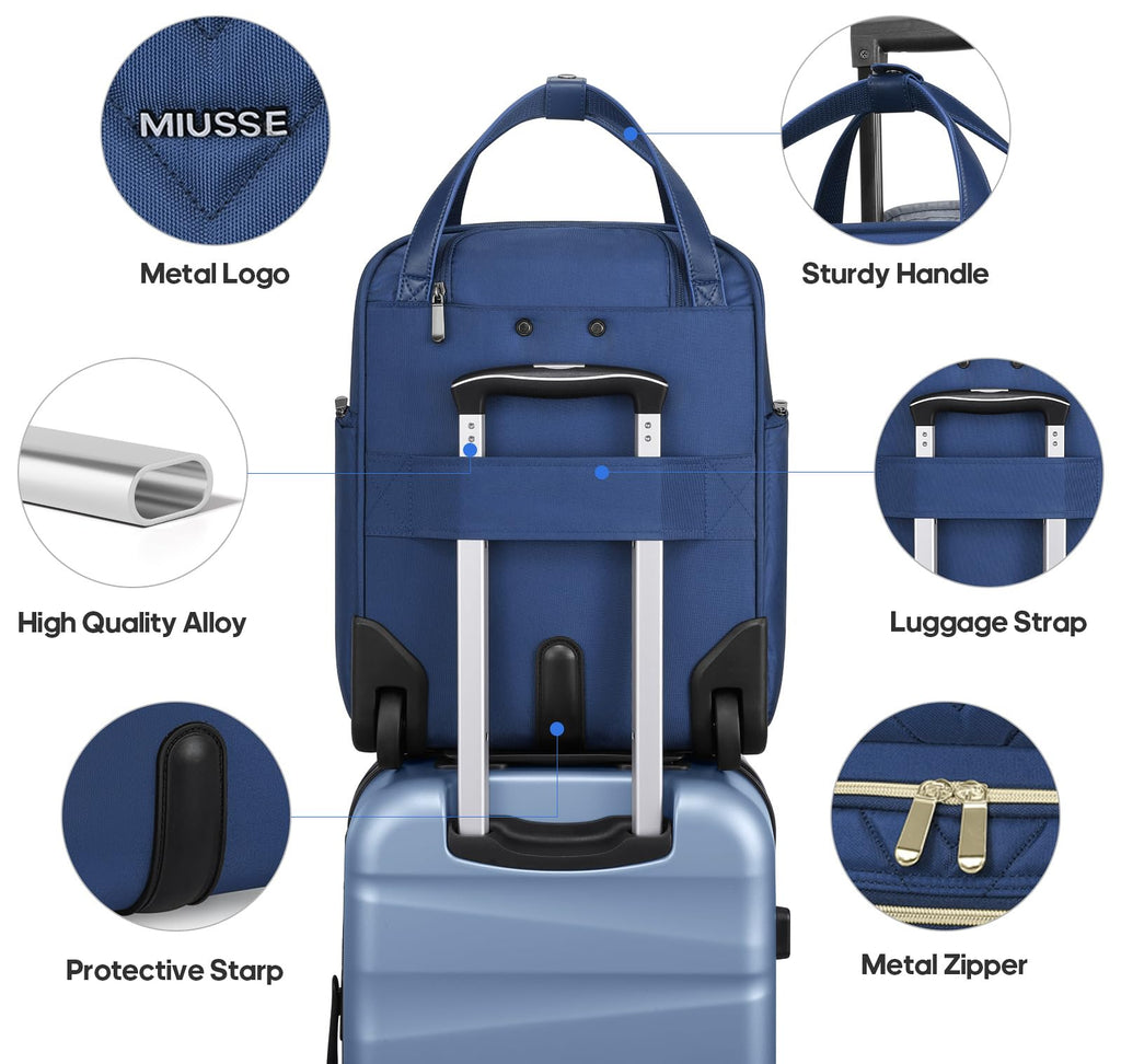 Winilla Carry - on Underseat 16 - inch Luggage with Wheels, Softside Rolling Carry - on, Lightweight Travel Suitcase for Men Women, Personal Item Rolling Travel Bag
