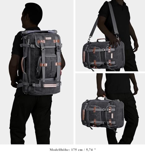 WITZMAN Canvas Backpack Travel Backpack Large Laptop Bags Convertible Shoulder Sling Bag Convertible Sling Backpack CrossbodyChest Bag