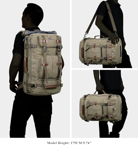 WITZMAN Canvas Backpack Vintage Travel Backpack Large Laptop Bags Convertible Shoulder Rucksack Canvas Sling Bag Sling Backpack Crossbody Chest Bag