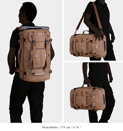 WITZMAN Canvas Travel Backpack Large Laptop Bags Convertible Shoulder Sling Bag Convertible Sling Backpack Crossbody Chest Bag