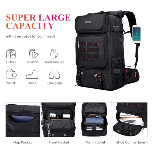 WITZMAN Carry on Travel Backpack for Men Airline Approved Convertible Nylon Duffle Backpack and Crossbody Bags Lightweight Casual Messenger Bag