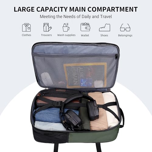 WITZMAN Travel Backpack for Men 45L Convertible Bag Fits 17" Laptop