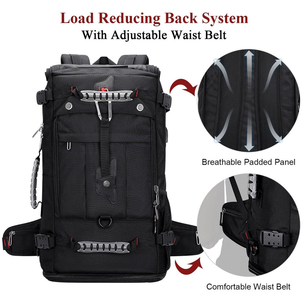 WITZMAN Travel Backpack for Men and Women Convertible Duffle Luggage Bag fit 17 Inch Laptop Carry On Bags for Airplane (B681 Black)