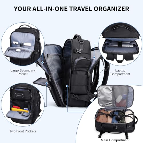 WITZMAN Travel Backpack for Men Carry-on Laptop Backpack 38L