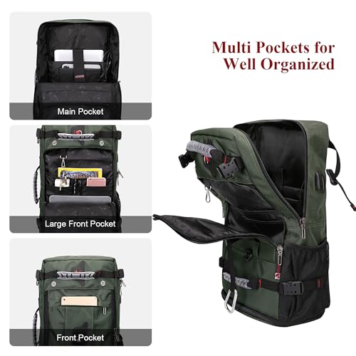 WITZMAN Travel Backpack for Men Duffle Luggage Bag with USB Charging Port