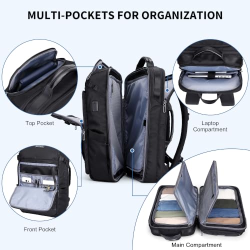 WITZMAN Travel Backpack for Men Fits 16 Inch Laptop Carry-on Bag