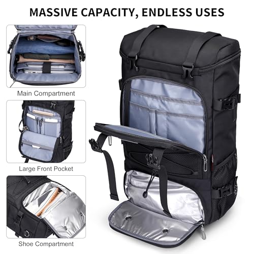 WITZMAN Travel Backpack for Men Large 3-in-1 Carry-on Bag