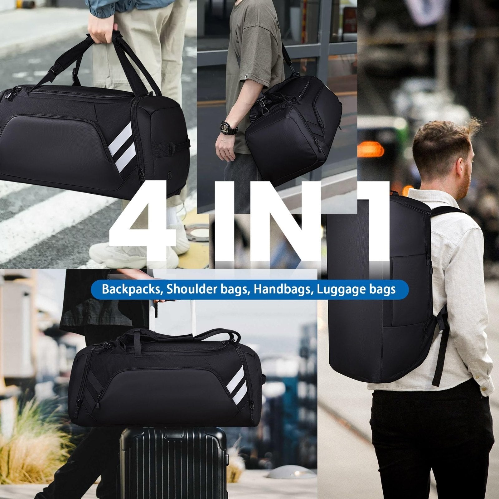 WOLFILIST Gym Bags for Men/Women, 58L Large Sports Travel Duffel Bag with Shoes Compartment & Wet Pocket, Gym Workout Backpack, Weekender Bag Overnight Backpack for Travel