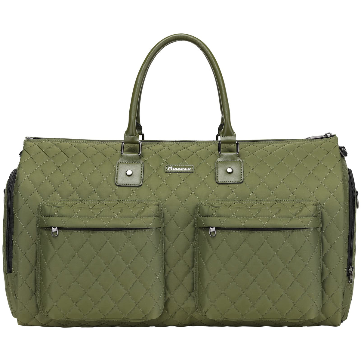 Womens Convertible Garment Bags for Travel, Modoker Waterproof Carry On Garment Bag Garment Duffel Bag - 2 in 1 Hanging Suitcase Suit Travel Luggage Bag, Green