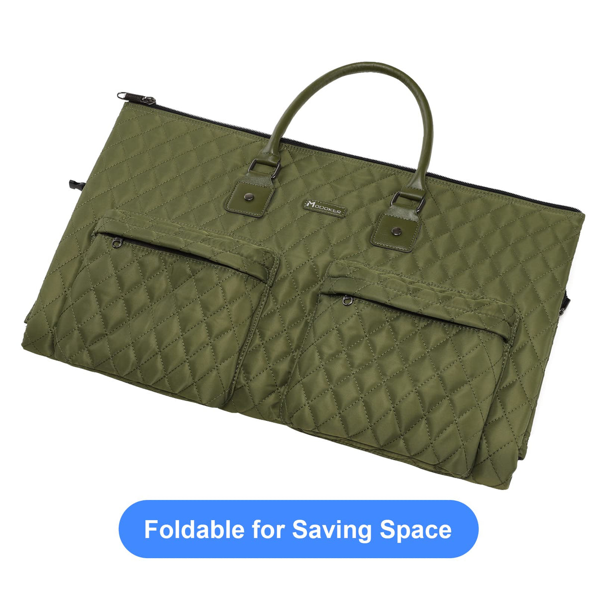 Womens Convertible Garment Bags for Travel, Modoker Waterproof Carry On Garment Bag Garment Duffel Bag - 2 in 1 Hanging Suitcase Suit Travel Luggage Bag, Green