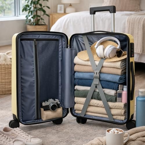 World Traveler Chariot Aviator Pup Dog Lover 20-Inch Carry-On Hardside Expandable Spinner Luggage with TSA Lock