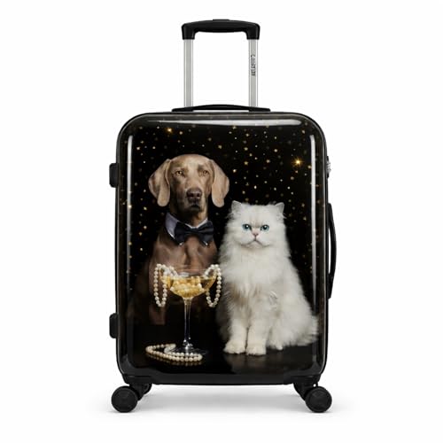 World Traveler Chariot Midnight Paws Pet Lover 20-Inch Carry-On Hardside Expandable Spinner Luggage with TSA Lock