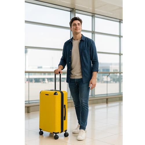 World Traveler Dejuno Abrams 24 - Inch Lightweight Hardside Spinner Luggage - Yellow
