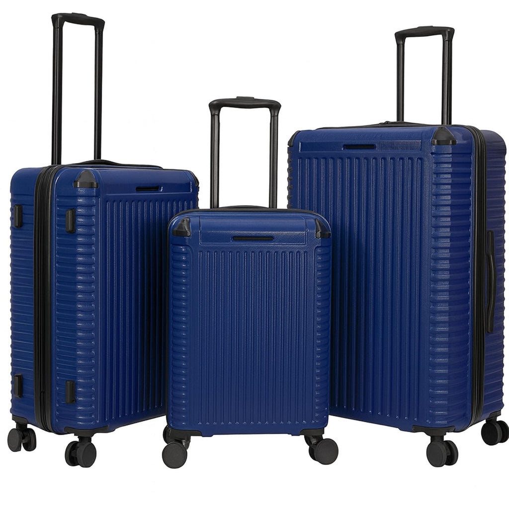 World Traveler Dejuno Abrams 3-Piece Lightweight Hardside Spinner Luggage Set - Navy