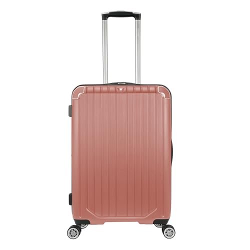 World Traveler Dejuno Beaumont 20-Inch Carry-On Lightweight Hardside Expandable Spinner Luggage - Rose Gold