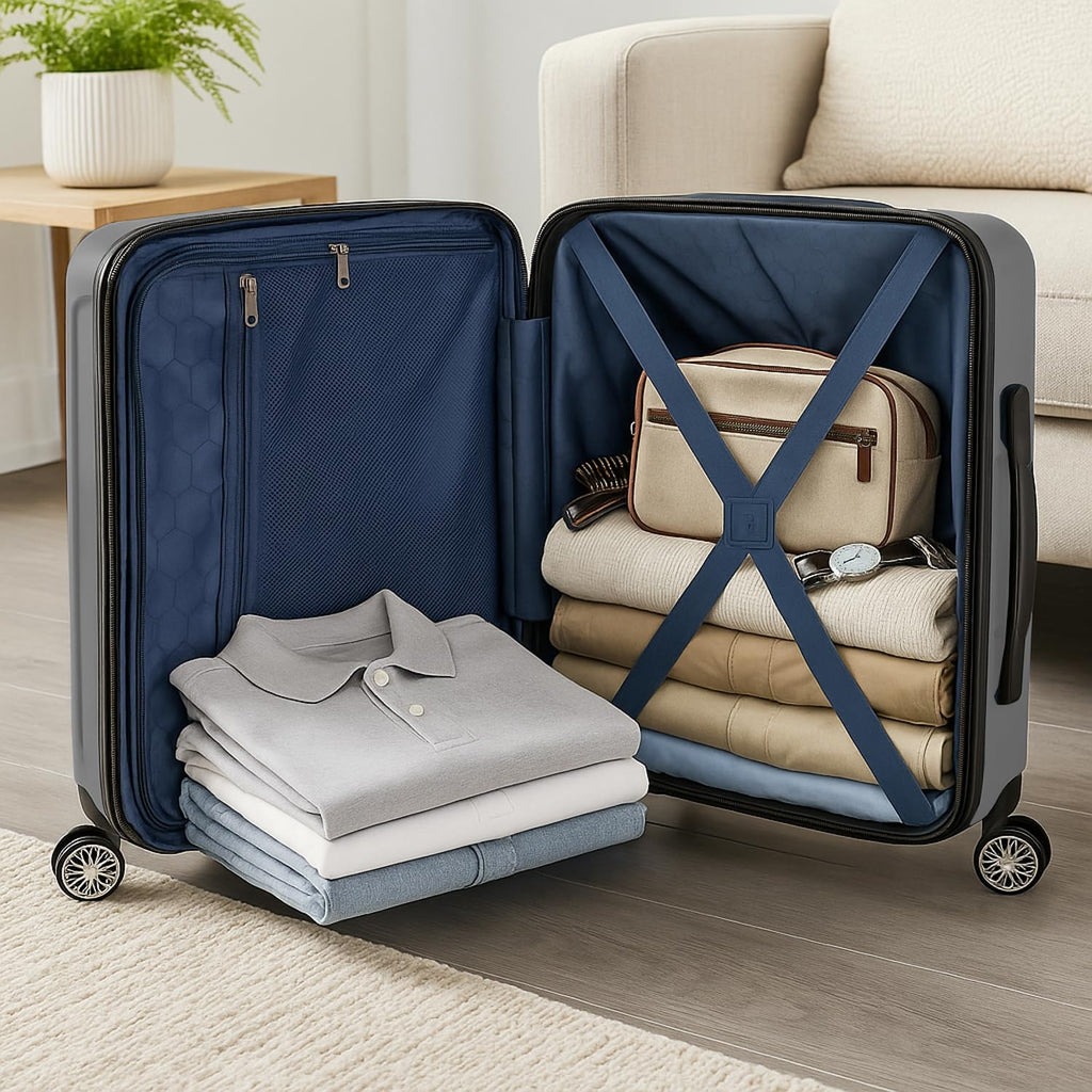World Traveler Dejuno Beaumont 20 - Inch Carry - On Lightweight Hardside Expandable Spinner Luggage - Silver