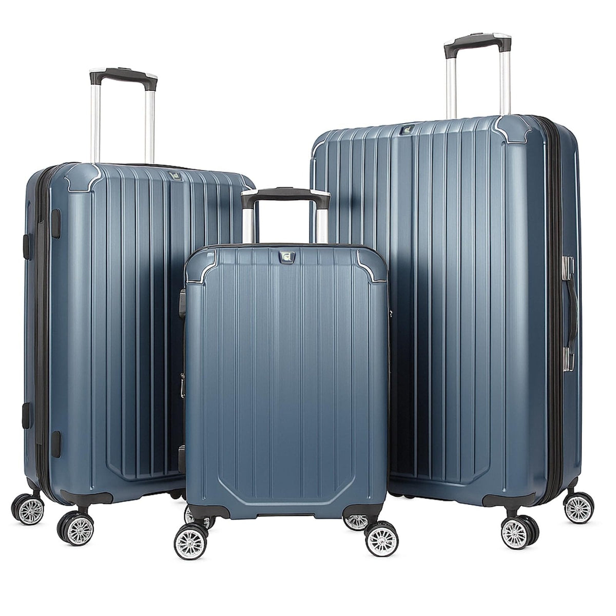 World Traveler Dejuno Beaumont Lightweight Hardside Expandable Spinner Luggage, Blue, 3-Piece Set(20in,26in,30in)