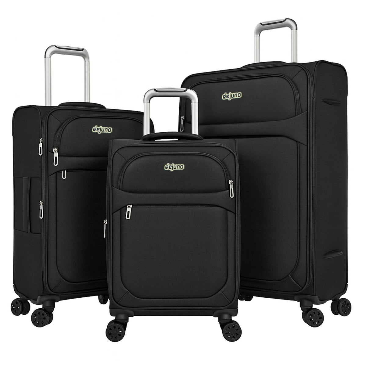 World Traveler Dejuno Cirrus 3-Piece Lightweight Expandable Spinner Luggage Set - Black