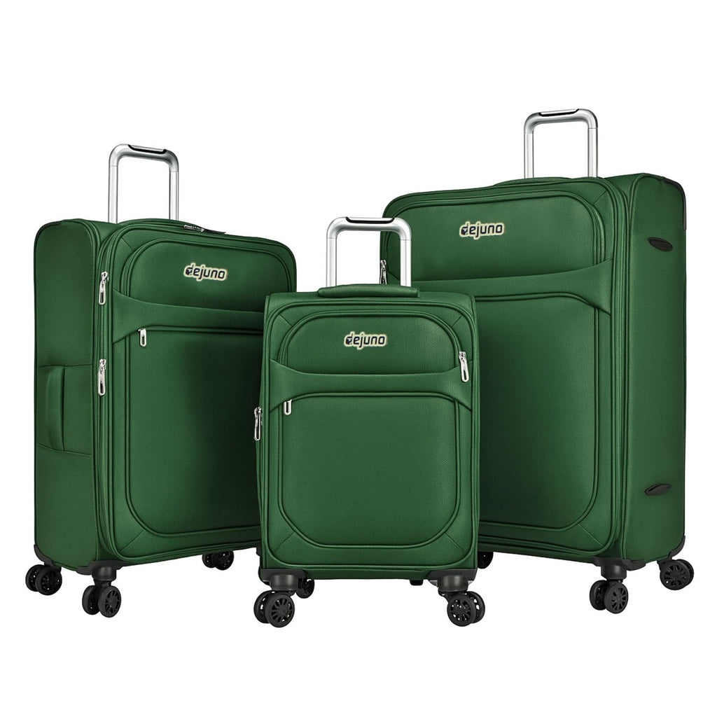 World Traveler Dejuno Cirrus 3-Piece Lightweight Expandable Spinner Luggage Set - Green