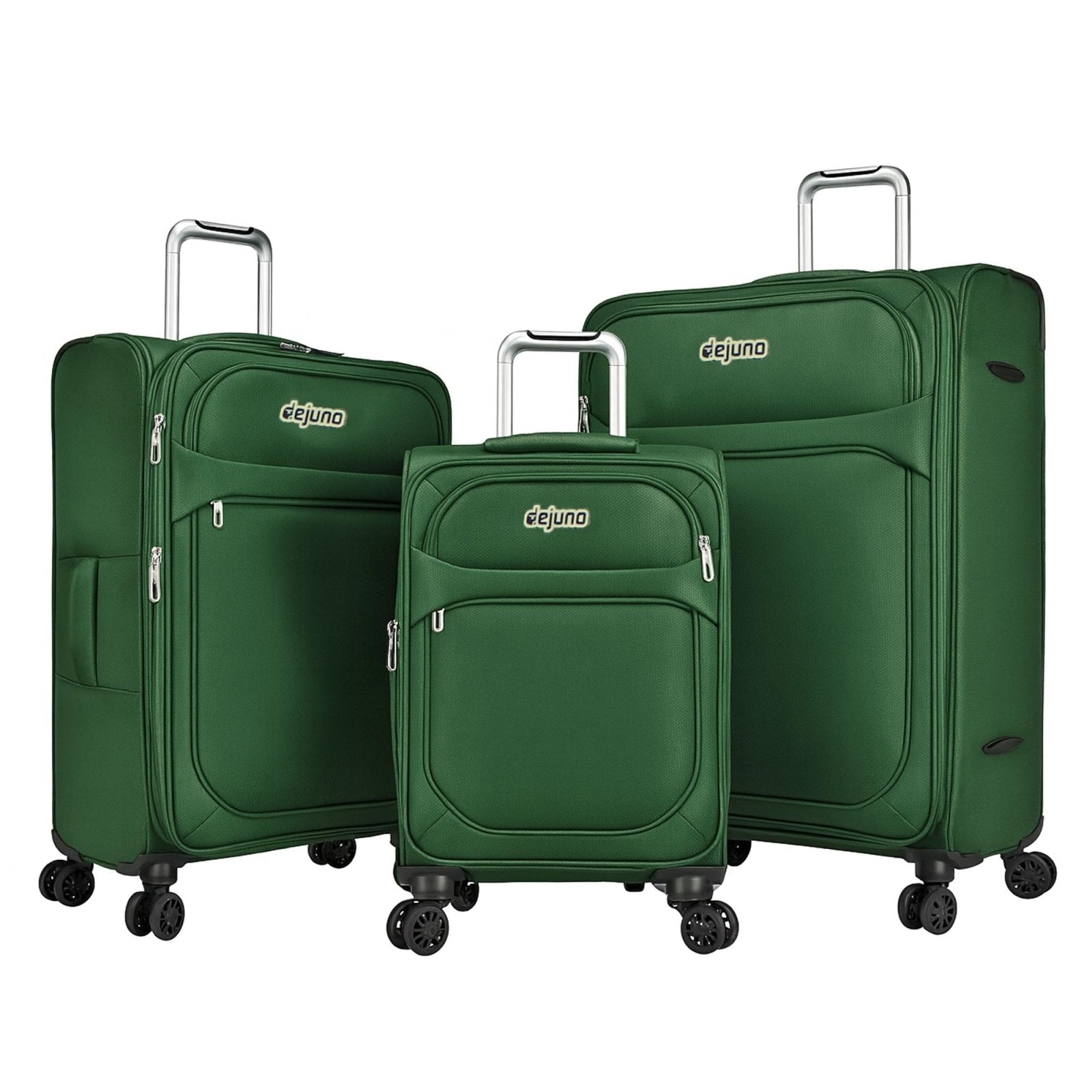 World Traveler Dejuno Cirrus 3-Piece Lightweight Expandable Spinner Luggage Set - Green