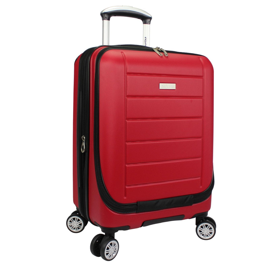 World Traveler Dejuno Compact 20" Carry-on Luggage with Laptop Pocket - Red