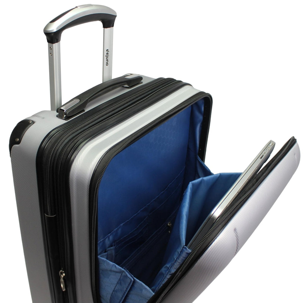 World Traveler Dejuno Compact 20" Carry - on Luggage with Laptop Pocket - Silver