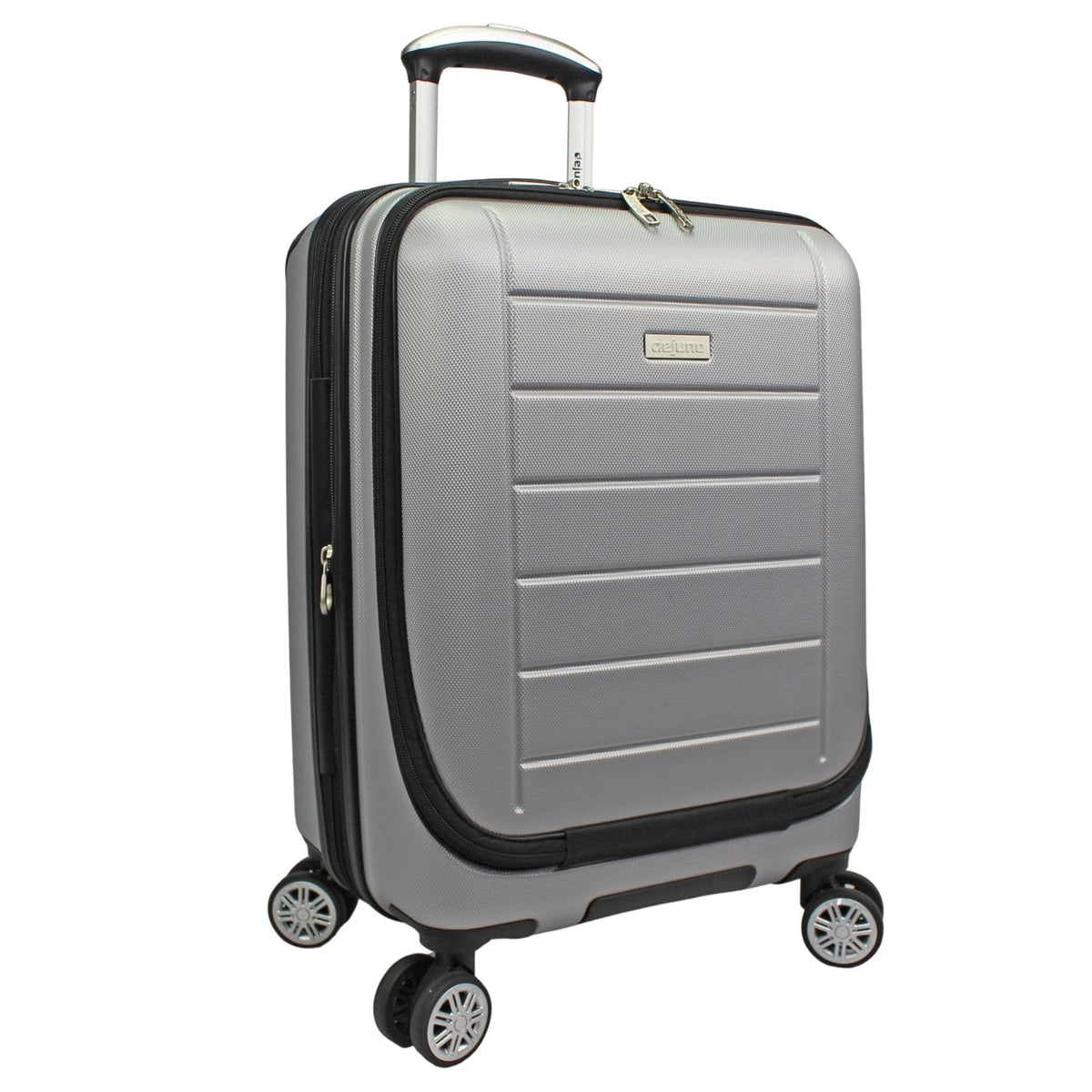 World Traveler Dejuno Compact 20" Carry-on Luggage with Laptop Pocket - Silver