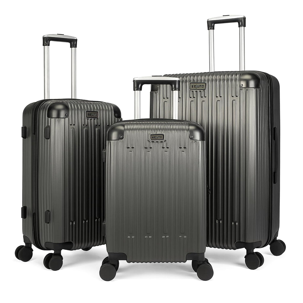 World Traveler Dejuno Cornwall 3-Piece Lightweight Hardside Spinner Luggage Set - Charcoal