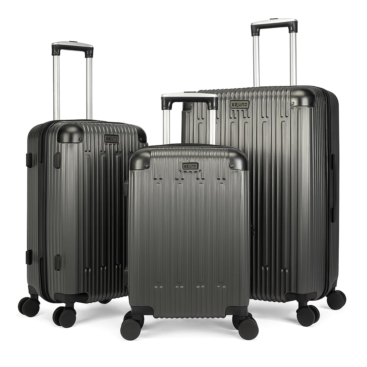 World Traveler Dejuno Cornwall 3-Piece Lightweight Hardside Spinner Luggage Set - Charcoal