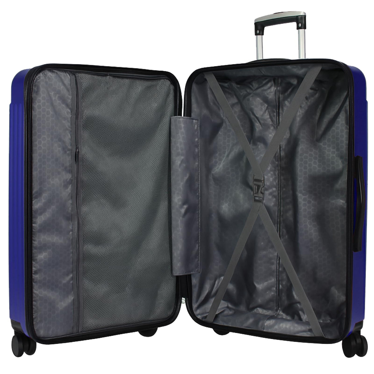 World Traveler Dejuno Cornwall Lightweight Hardside Spinner Luggage, Navy, Large Checked