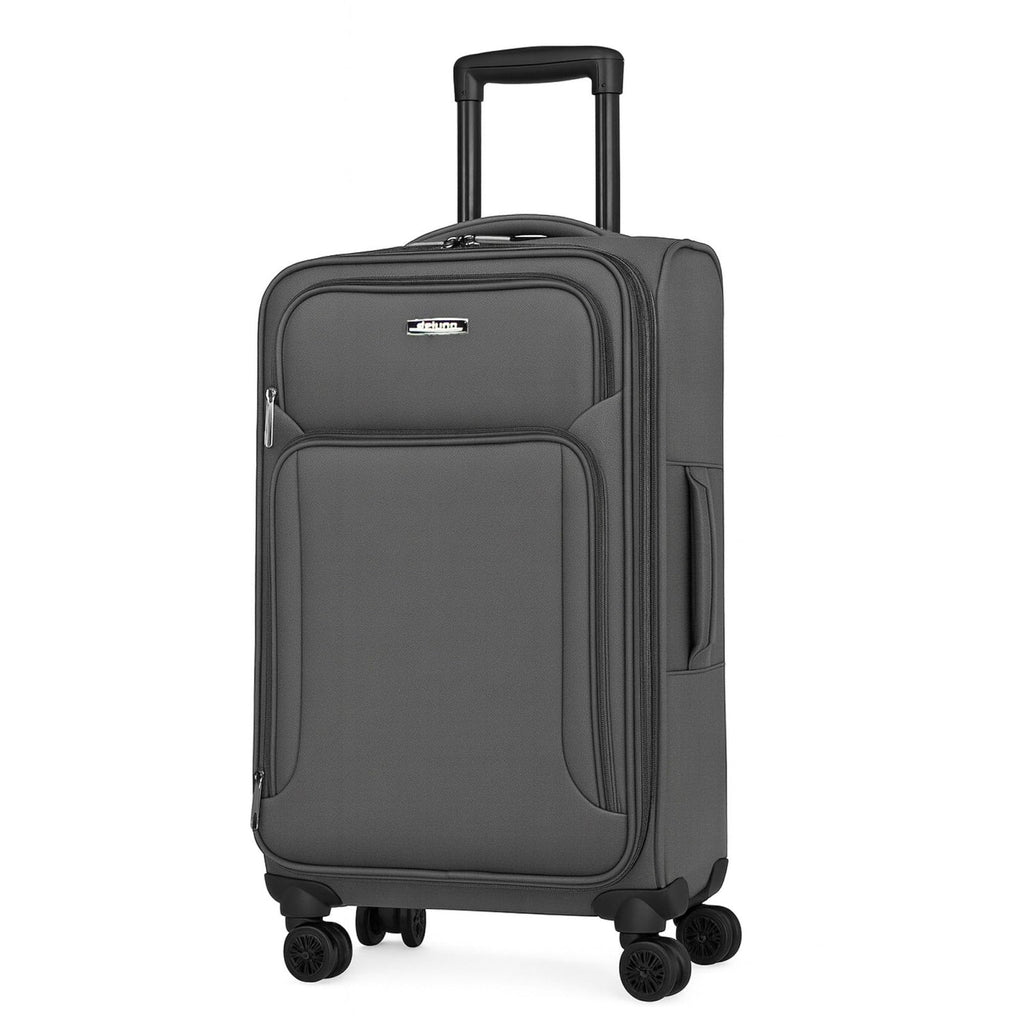 World Traveler Dejuno Jasper 20-Inch Carry-On Lightweight Expandable Spinner Luggage - Charcoal