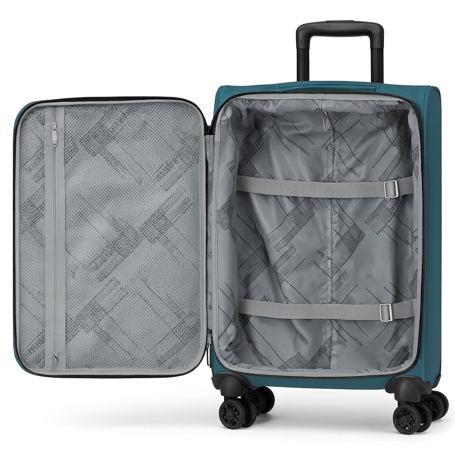 World Traveler Dejuno Jasper 20 - Inch Carry - On Lightweight Expandable Spinner Luggage - Green