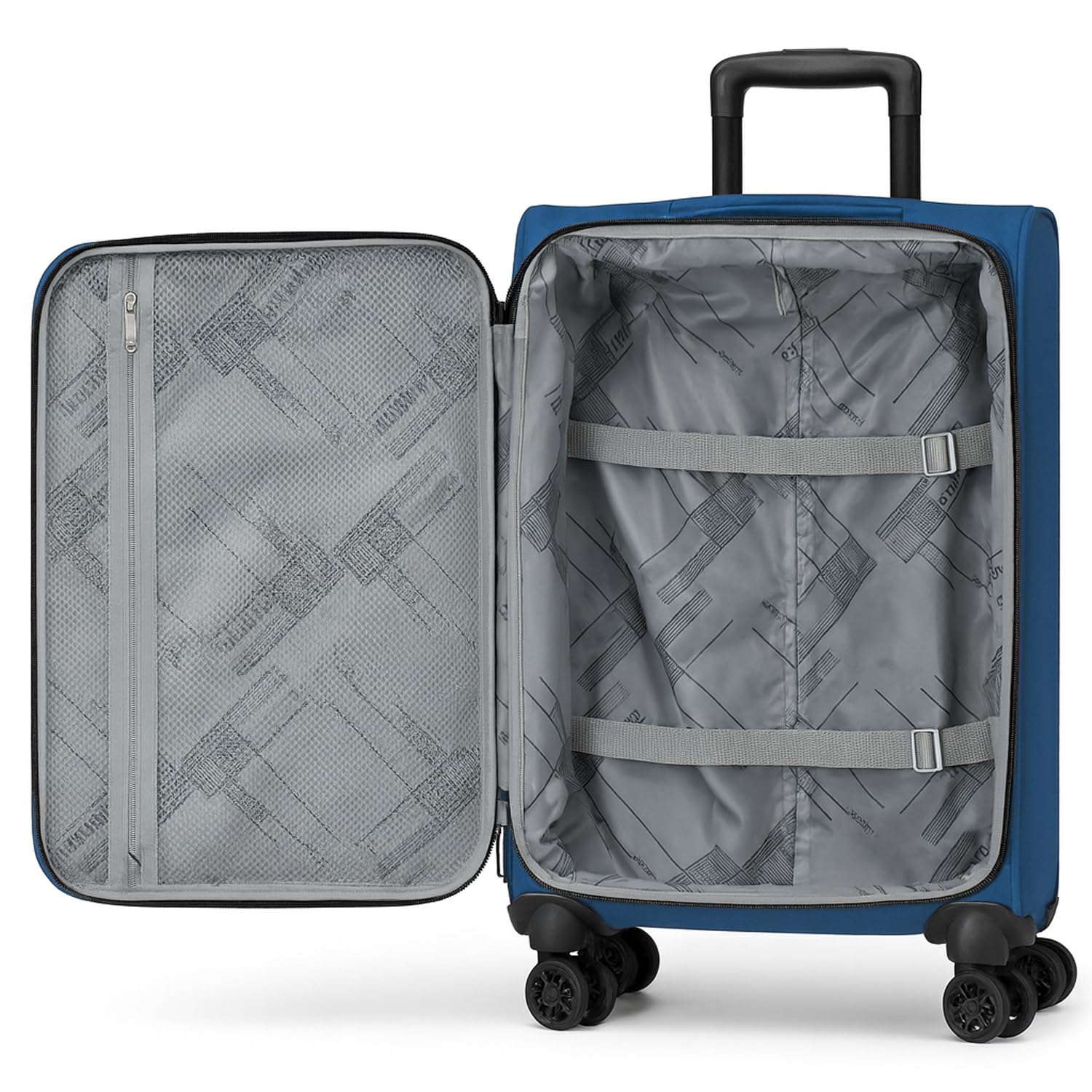 World Traveler Dejuno Jasper 20 - Inch Carry - On Lightweight Expandable Spinner Luggage - Navy
