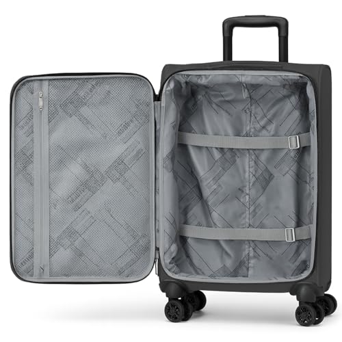 World Traveler Dejuno Jasper 24-Inch Lightweight Expandable Spinner Luggage - Black