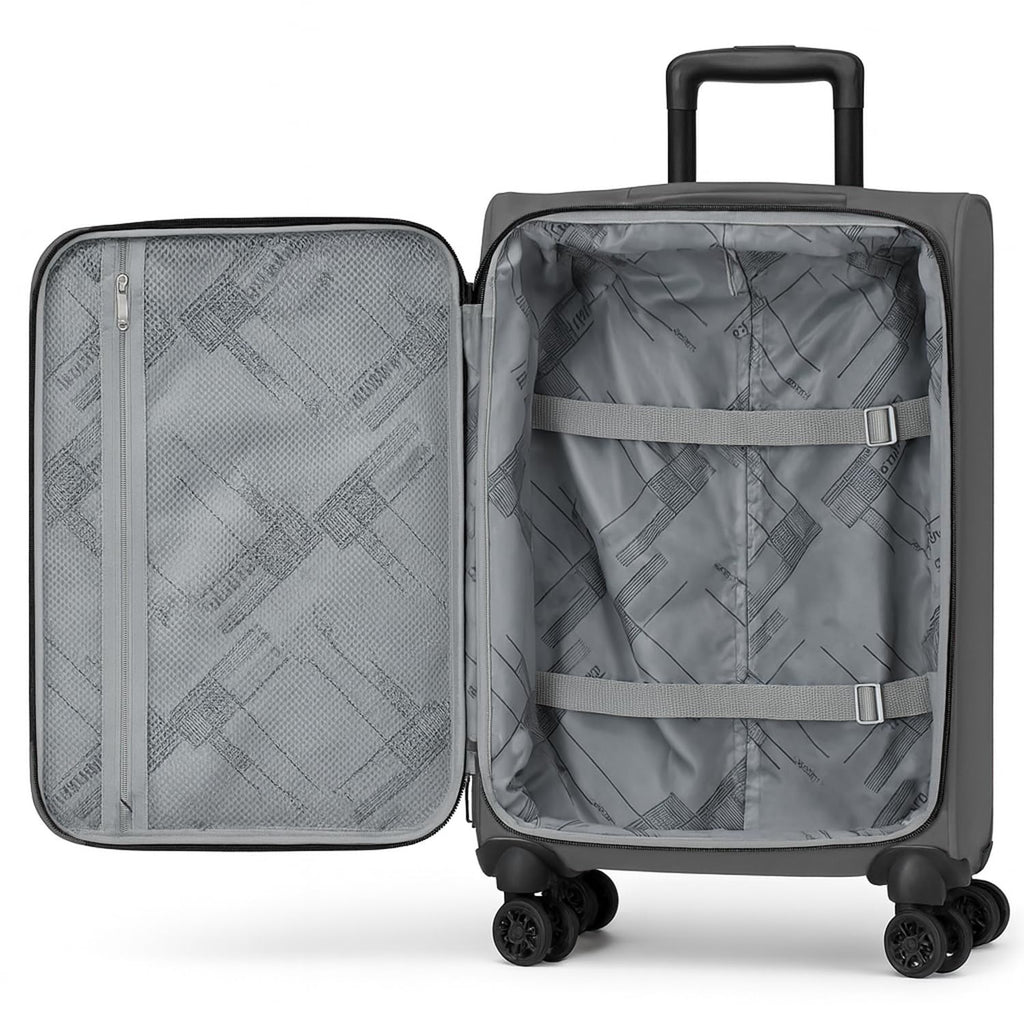 World Traveler Dejuno Jasper Lightweight Expandable Spinner Luggage, Charcoal, 3 - Piece Set(20in,24in,28in)