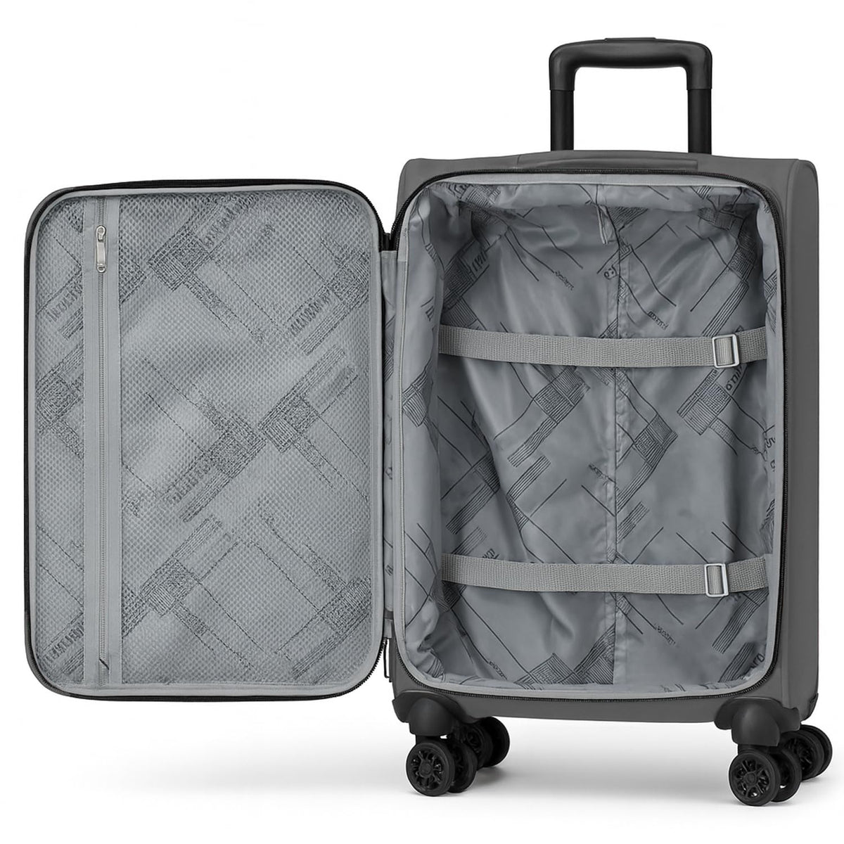 World Traveler Dejuno Jasper Lightweight Expandable Spinner Luggage, Charcoal, 3 - Piece Set(20in,24in,28in)
