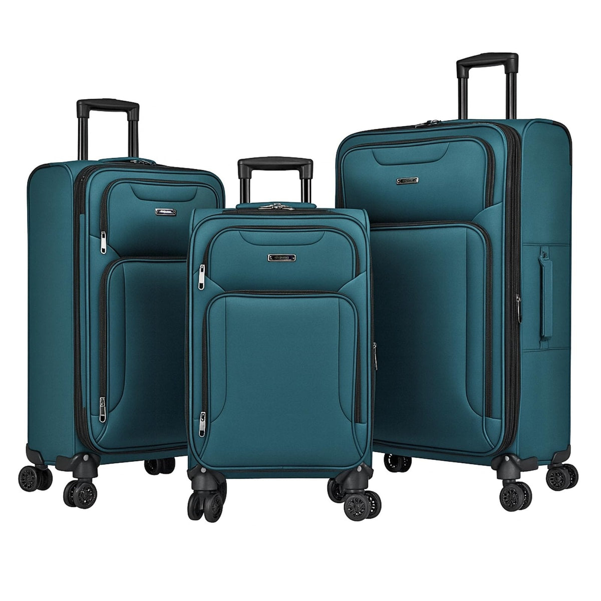 World Traveler Dejuno Jasper Lightweight Expandable Spinner Luggage, Green, 3-Piece Set(20in,24in,28in)
