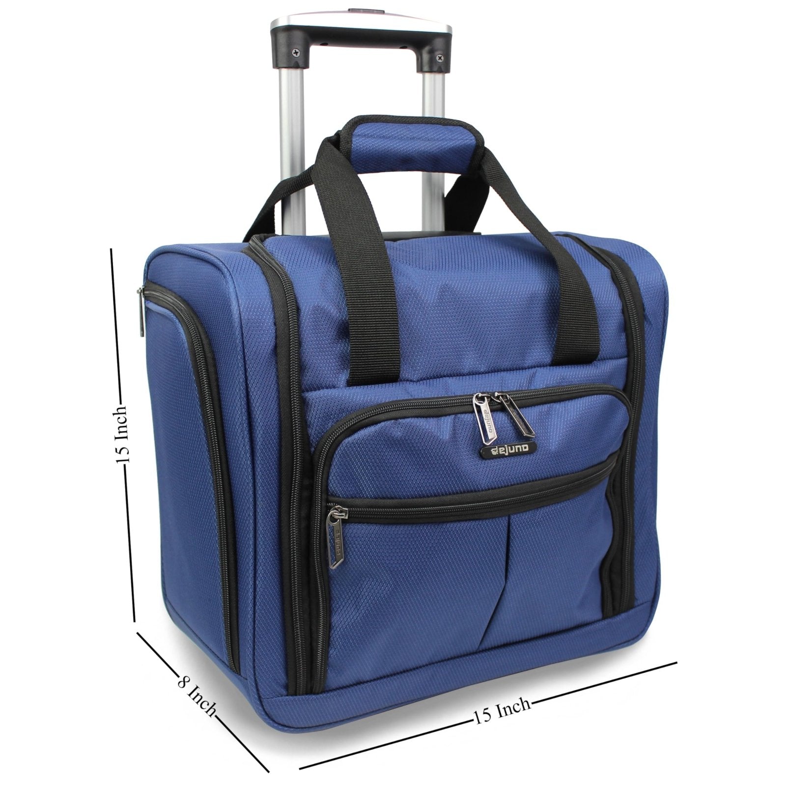 World Traveler Dejuno Lightweight Underseat 15 - Inch Carry - On Rolling Luggage, Navy