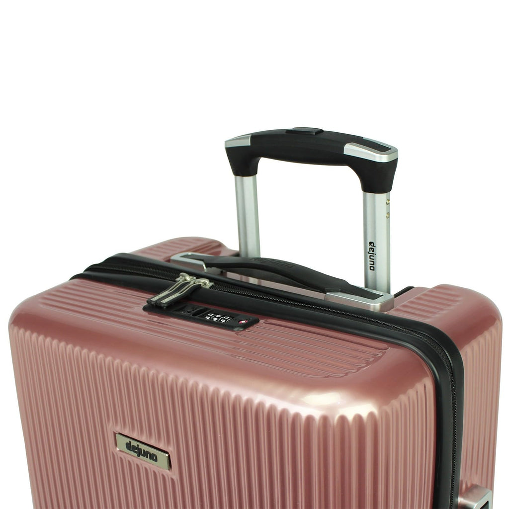 World Traveler Dejuno Monarch 20 - Inch Carry - On Lightweight Hardside Polycarbonate Expandable Spinner Luggage with TSA Lock - Rose Gold
