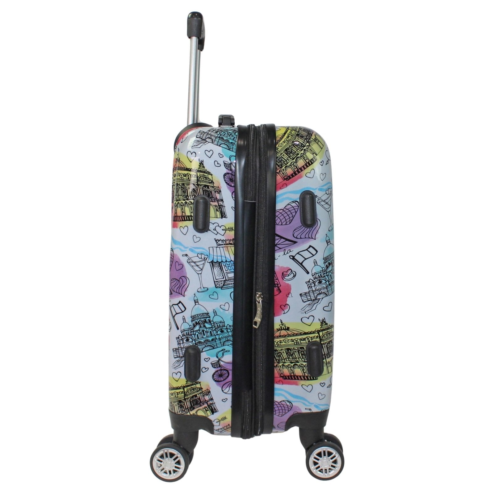 World Traveler Dejuno Parisian Landmarks 3 - Piece Polycarbonate Expandable Spinner Luggage Set