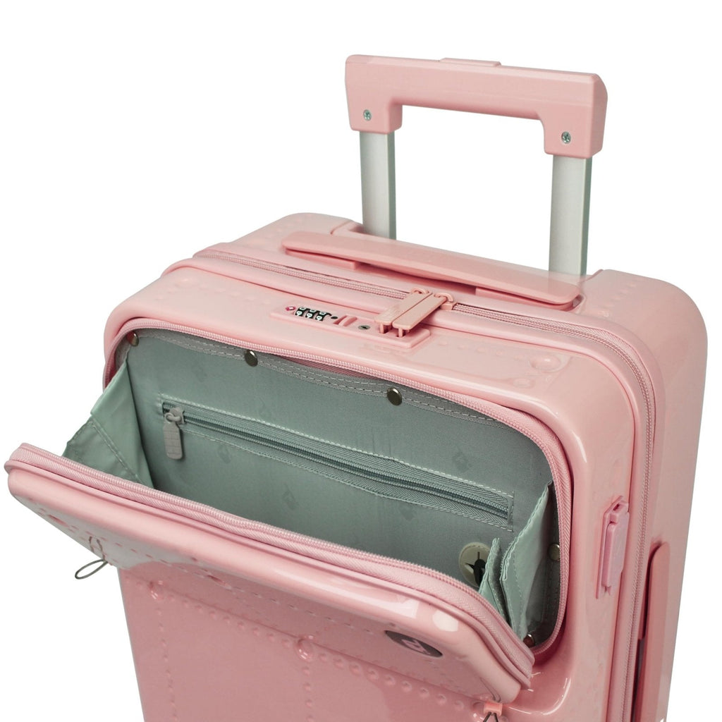 World Traveler Dejuno Smart 20 - Inch Carry - On Luggage with USB Ports - Pink